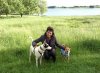 Den with Jazz & Juli enjoying a walk at Rutland Water, during Jazz' trip with his family from Alora in Málaga, S.Spain to his new home in Carsethorn in Scotland.